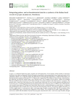 Integrating palaeo- and
												archaeobotanical data for a synthesis of the Italian fossil record of Lycopus (Lamiaceae, Mentheae).